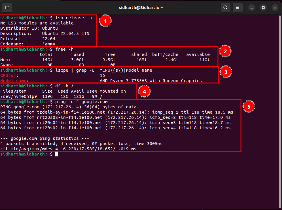 Ubuntu Varification Output