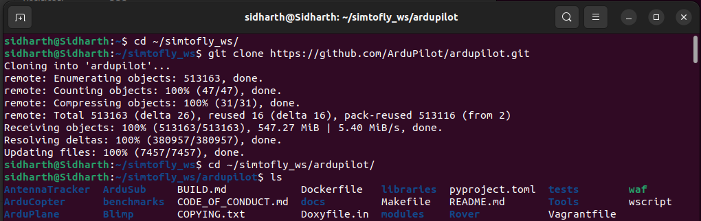 Ardupilot Directories